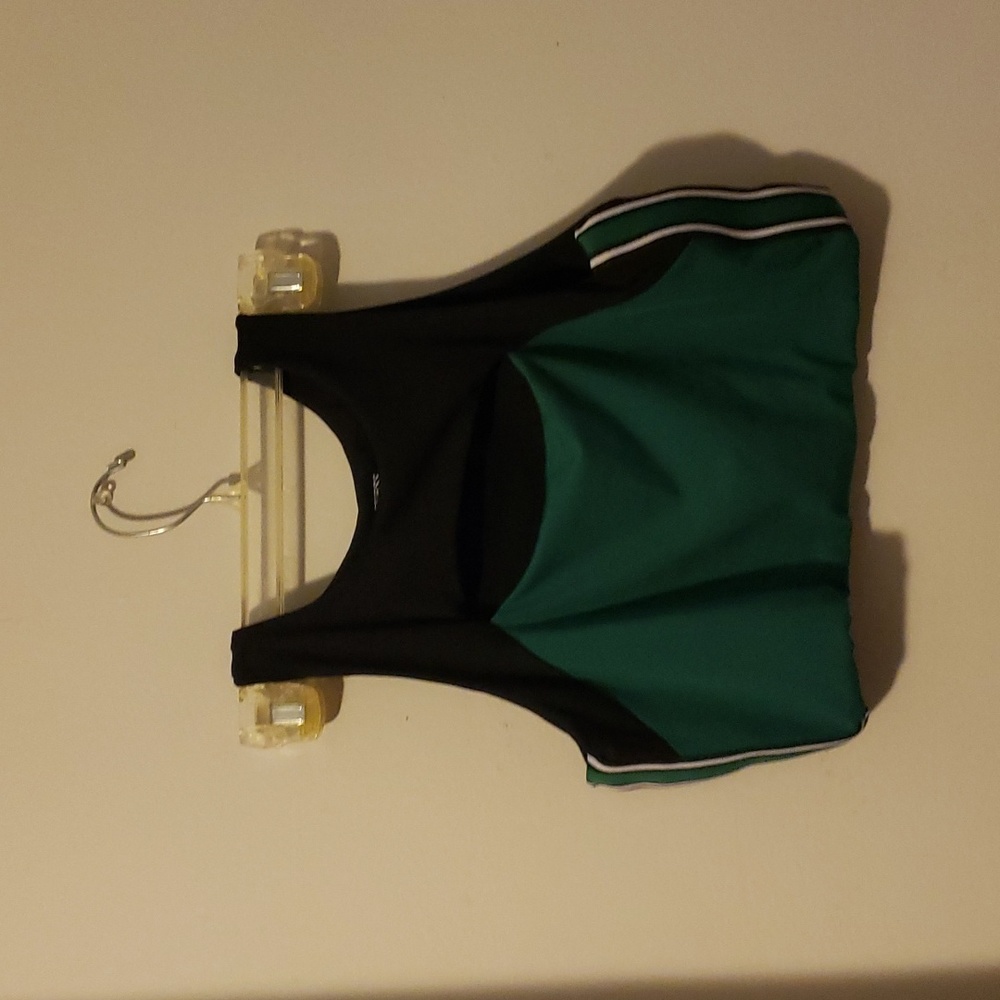 Guess cut out work out bra top green size large